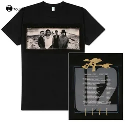 U2 De Joshua Tree 1987, Europese Tour, officiële heren zwarte T-shirt, ons import, aangepaste volwassen tiener, unisex digitaal printen tee shirt