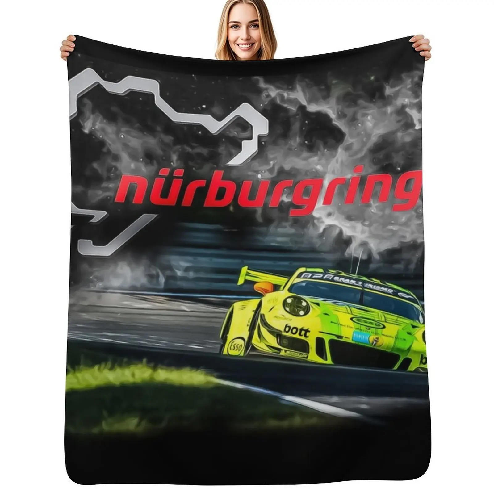 

nurburgring Print Throw Blanket Anti Shedding Soft Fuzzy Blanket for Home
