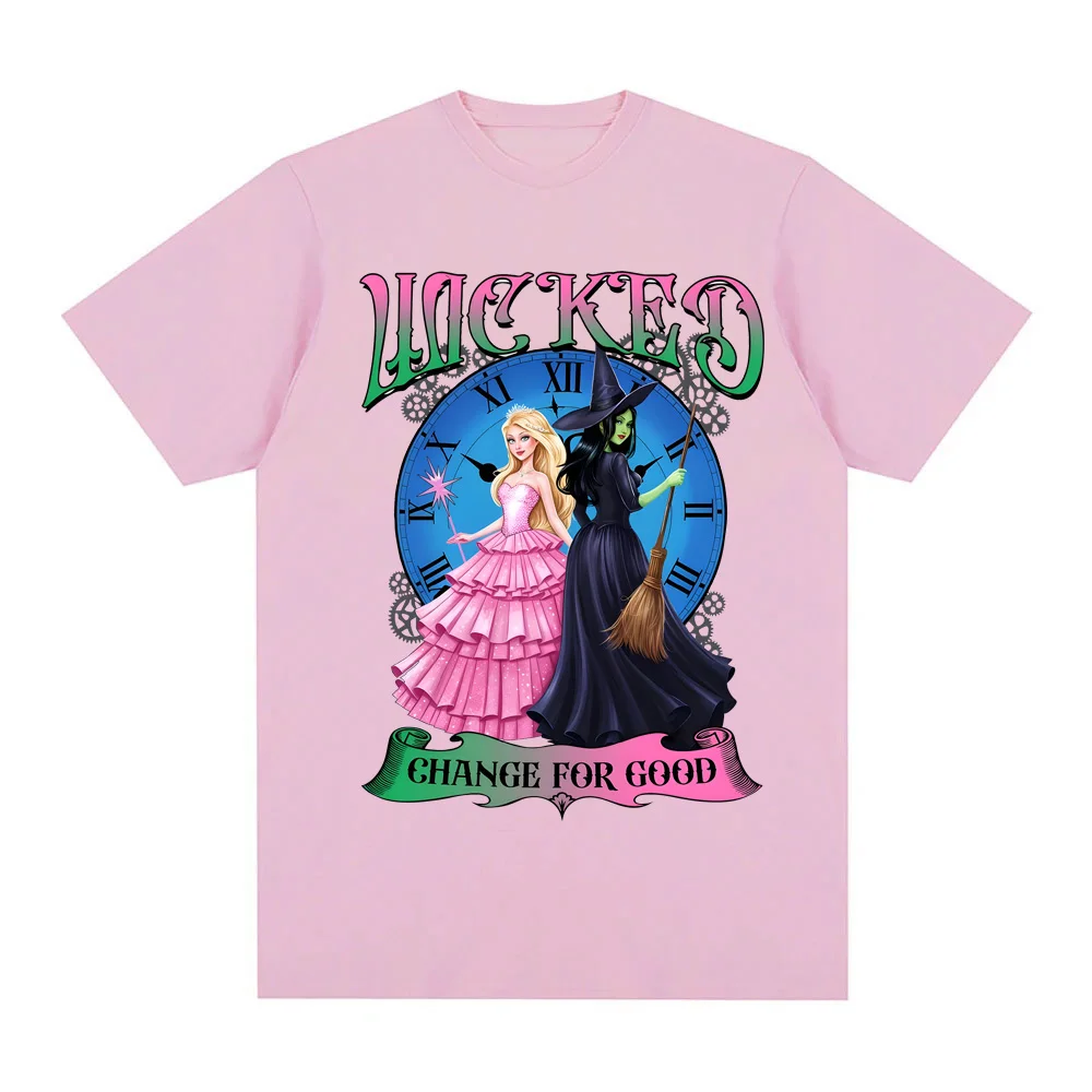 

Wicked For Good T-SHIRT American fantasy movies Graphic Printing 100%Cotton High Quality Tee-shirt Summer O-neck FemaleMale Tees