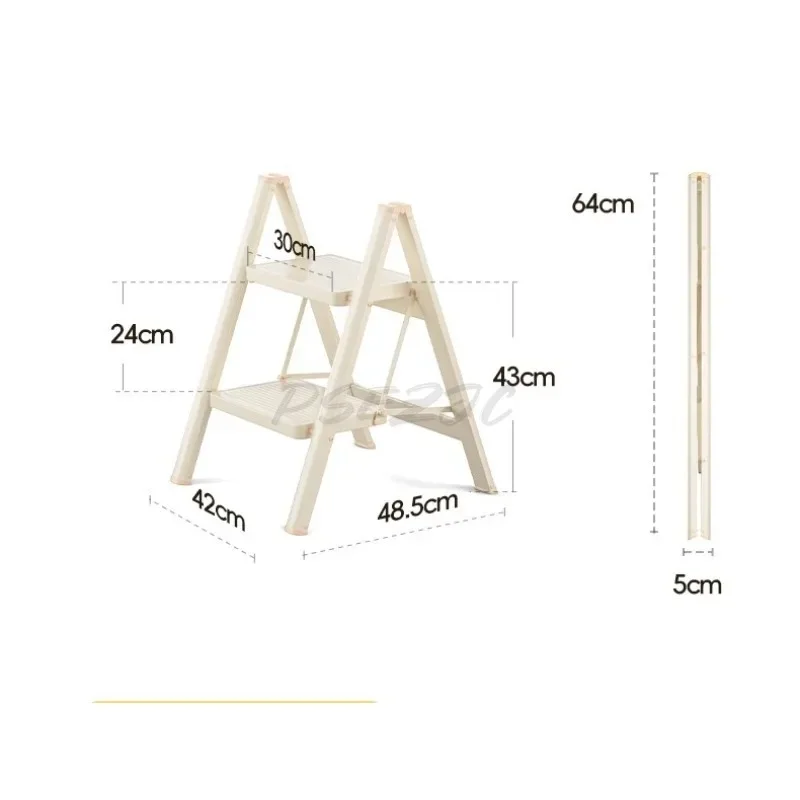 Household Portable Thick Folding Multifunctional Ladder Indoor Safety Portable and Extendable Small Ladder Stool