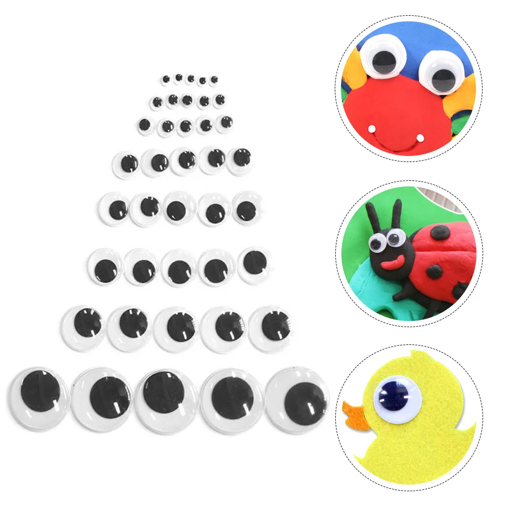 600 Stück Kunststoff-Bastelarbeiten, Sicherheits-DIY-Materialien, Ornamente mit selbstklebendem Wackeln