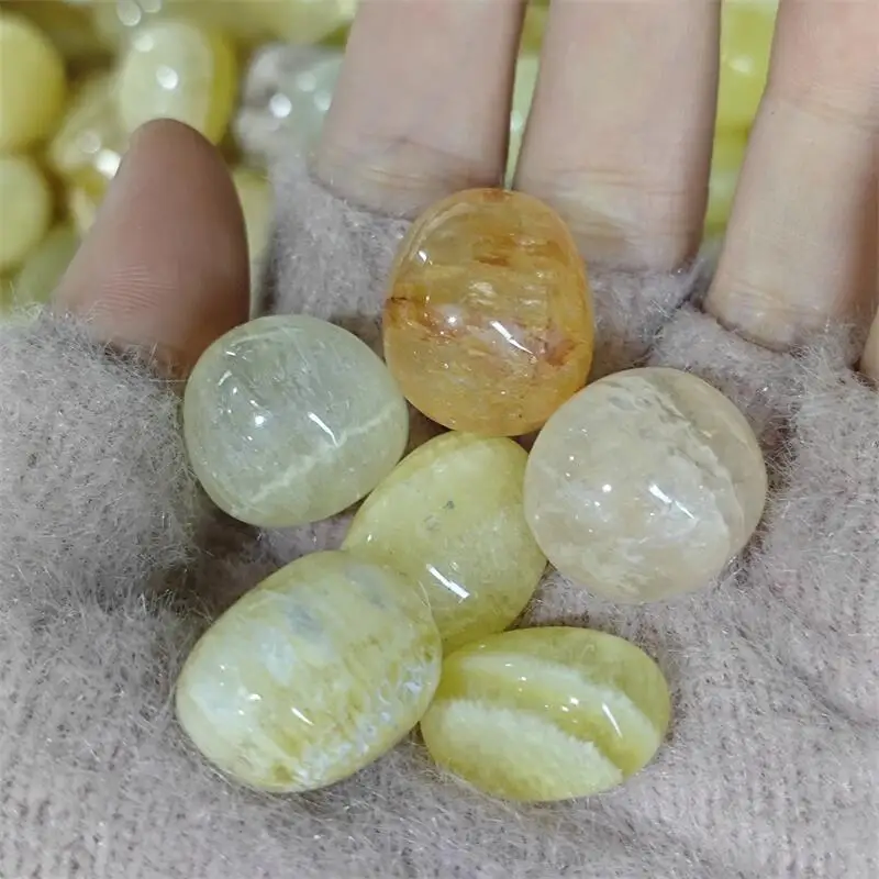 1KG Natural Yellow Fluorite Tumbled Stone Carving Healing Reiki Bulk Gemstone Mineral Specimen Fish Tank Aquarium Garden Decor
