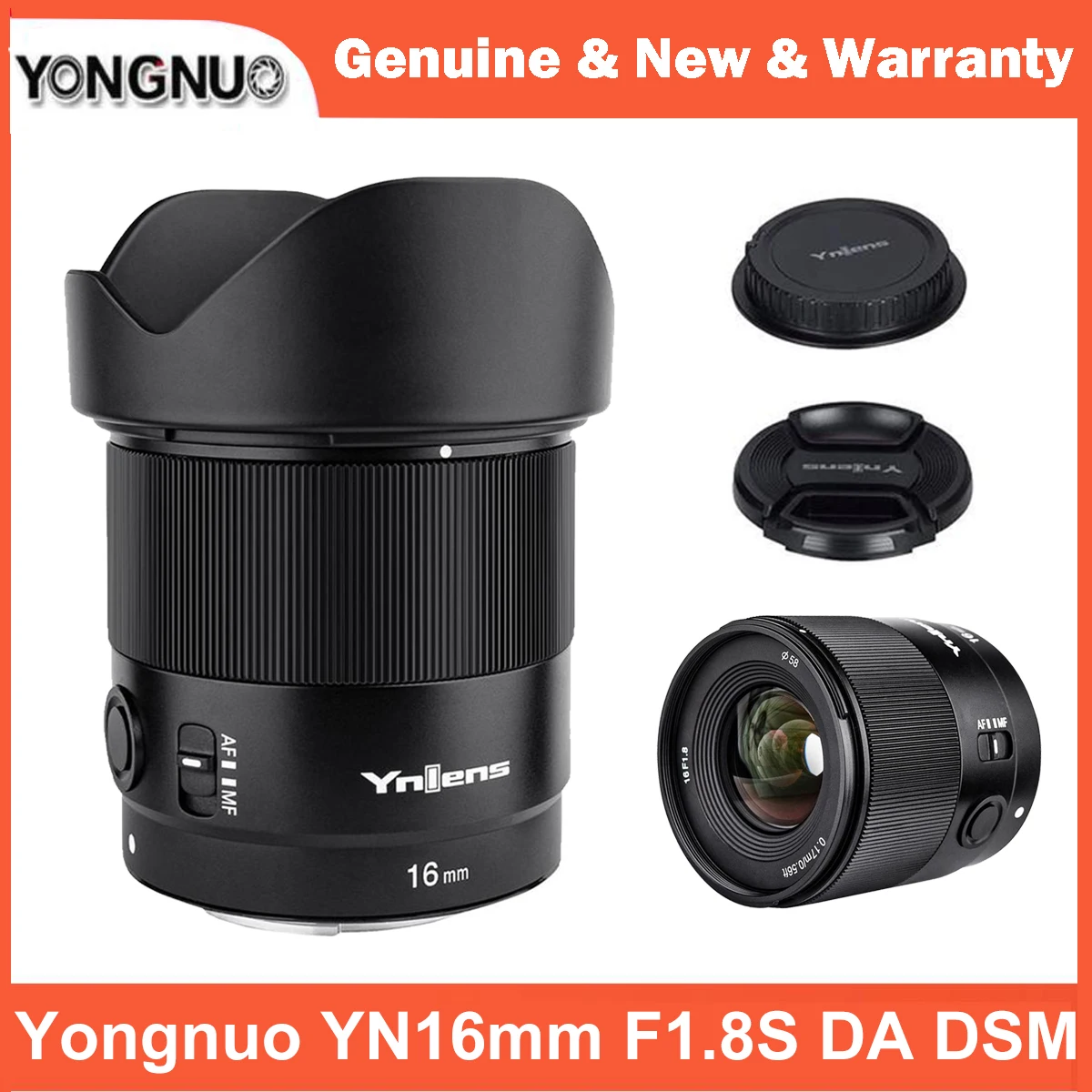 YONGNUO 16 مللي متر F1.8 APS-C التركيز التلقائي زاوية واسعة للغاية رئيس عدسة لسوني ZV-E10 ، A7III A7RIII ، A6700 ، A6400 ، A6600 ، A6100 كاميرات