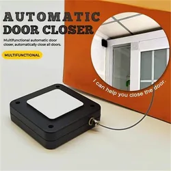 KK&FING Automatic Door Closers Punch-free Retractable Door Closer Sliding Door Closer Anti-theft Cable Box Strong Viscose