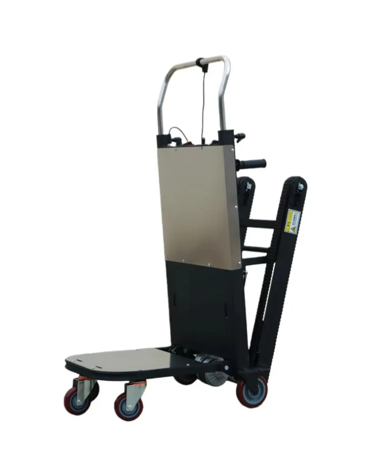 

Мощная электрическая гусеничная тележка для подъема по лестнице: сертифицирована CE, с раскладной рампой и стальной платформой, с большими колесами