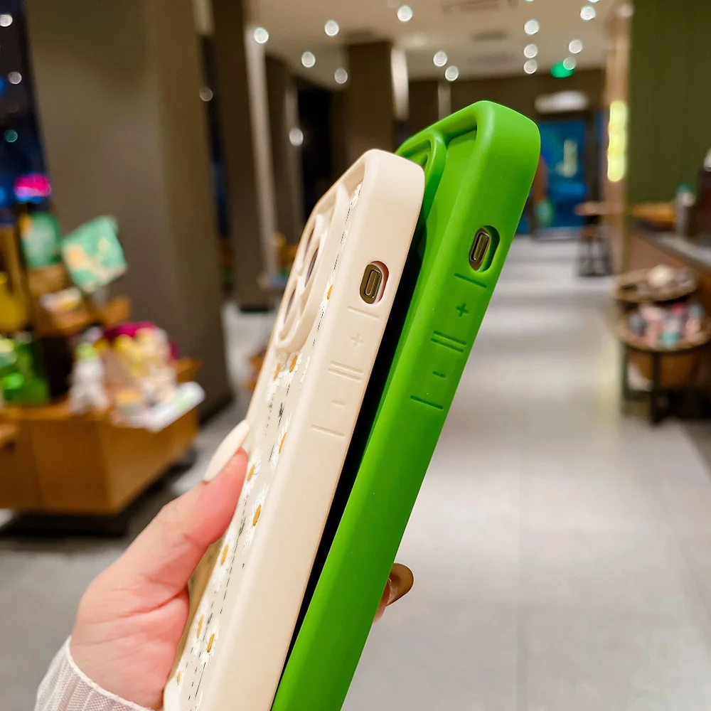 Daisy Flower Silicone Phone Case For iPhone 13 Case iPhone 11 12 14 15 16 17 Pro Max XR X XS 7 8 Plus SE Soft Shockproof Cover
