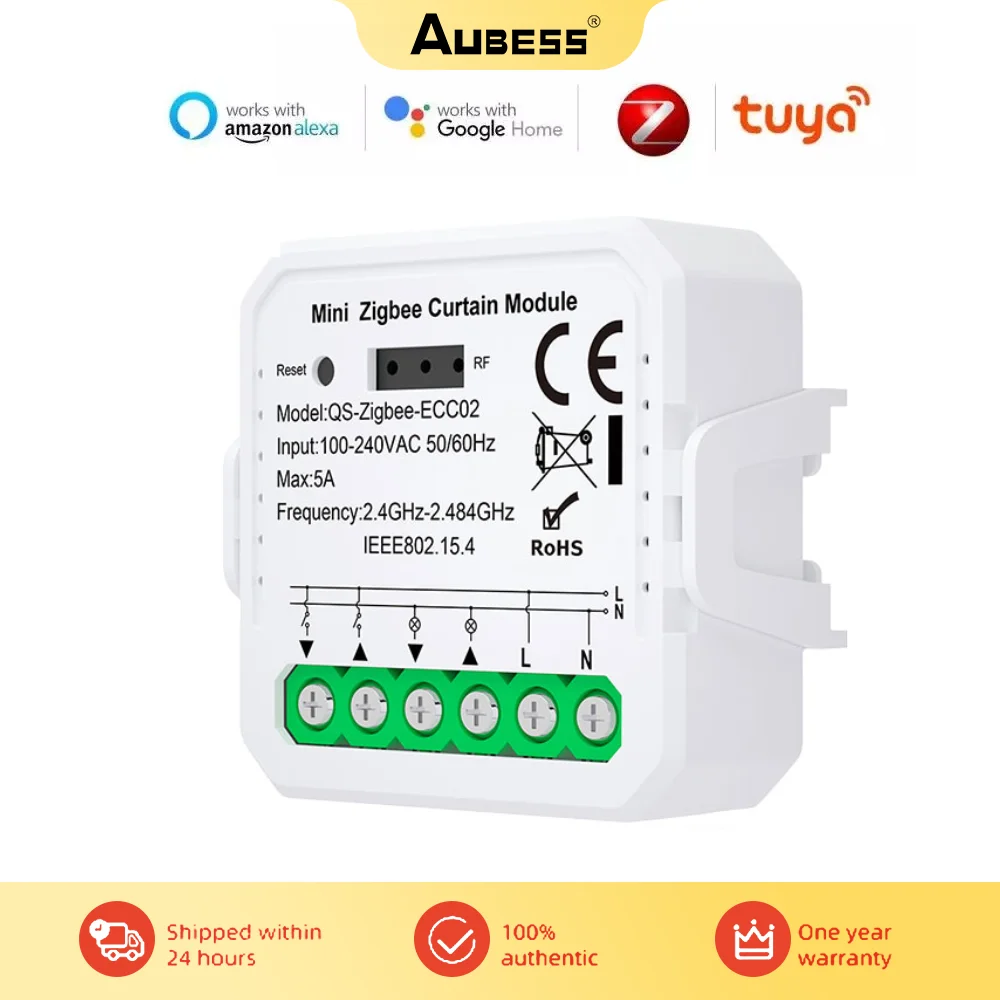 Tuya Wireless Wifi And Zigbee Curtain Switch Module For Roller Shutter Electric Motor Smart Home Voice Alexa Control