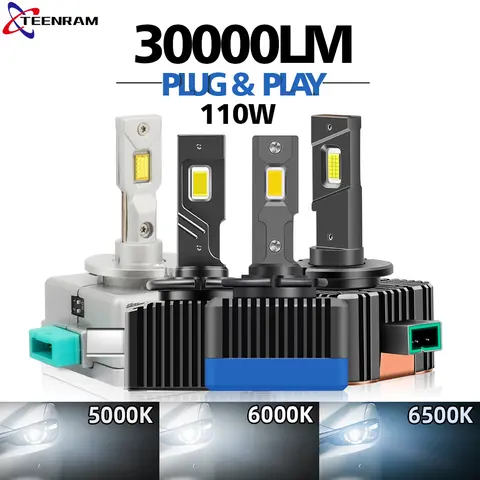 D3S LED Canbus 헤드라이트 크세논 HID D1S D2S D4S D5S D1R D2R D3R D4R D5R 터보 LED 28000LM 5000K 6000K 6500K 110W 플러그 앤 플레이