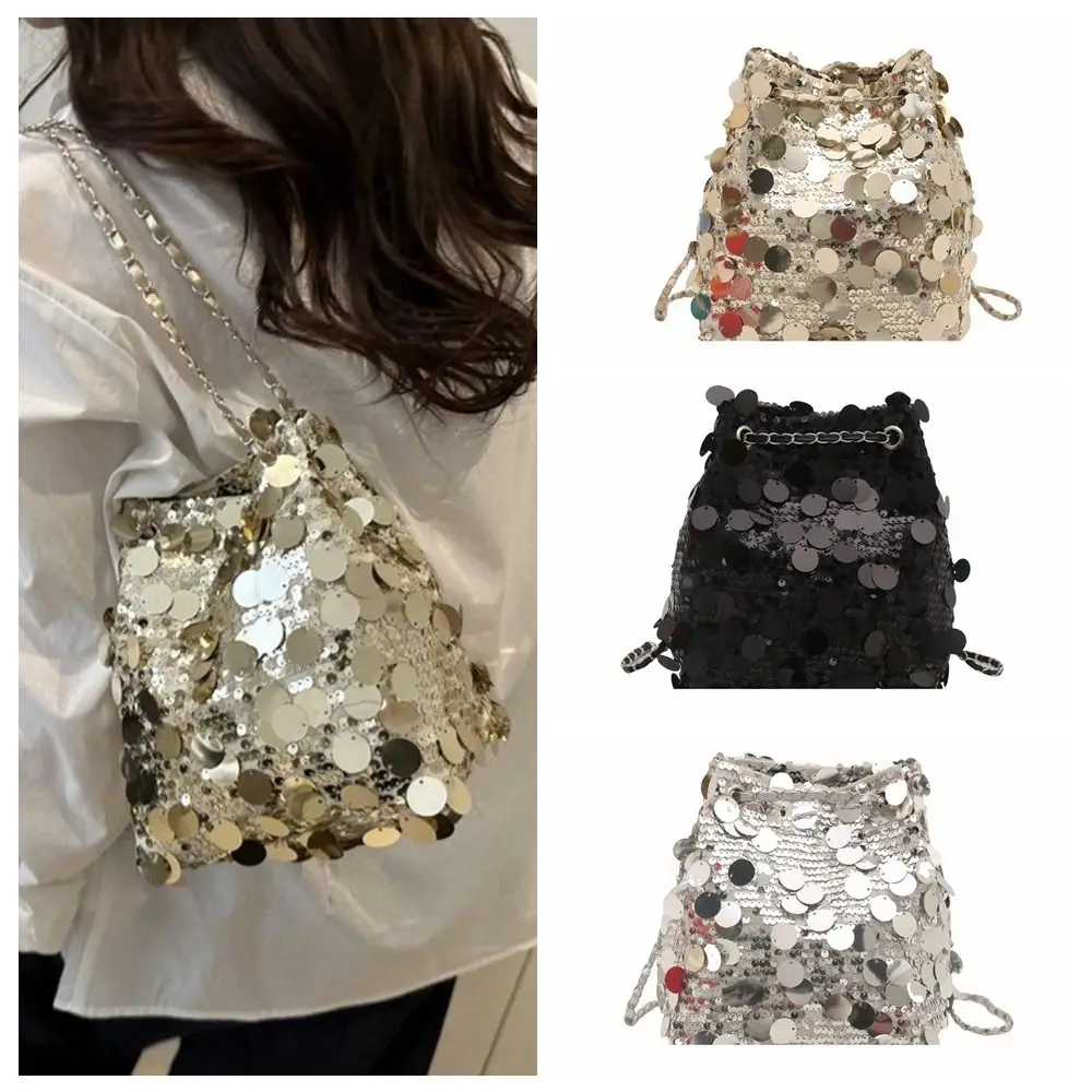 

Casual Shiny Evening Banquet Bag Korean Style Handheld Sequin Shoulder Bag Chain Large Capacity Crossbody Bag Wedding