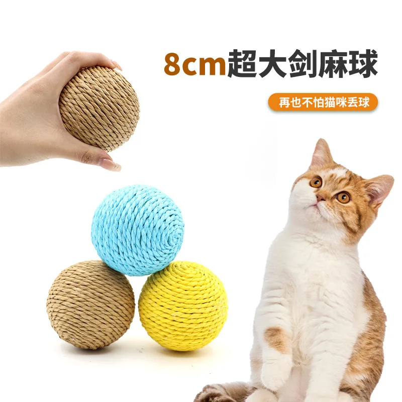 

Cat Toy Sisal Ball Extra Large Self-Entertainment Boredom Reliever Chew-Resistant Sound-Making Pet Supplies