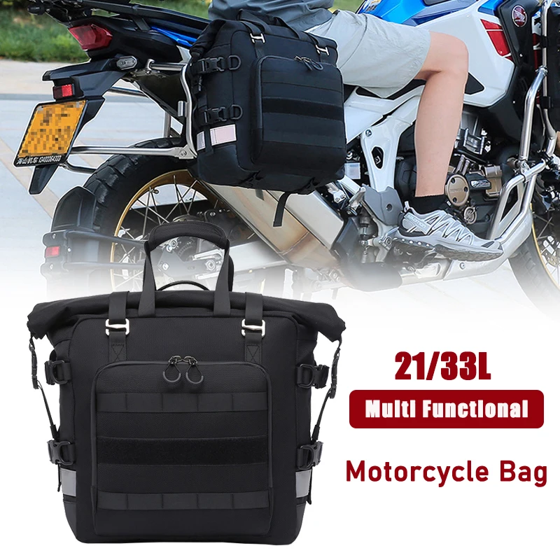 Motorcycle Accessories Tail Bag Quick Release Motorbike Side Bag 33L Large Capacity Outdoor Riding Multifunctional Storage Bag