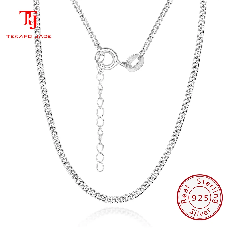 

TKJ JEWELS 925 Sterling Silver 1mm Side Chain Necklace for Women Baise Chains Necklace Fashion Party Jewelry CN04