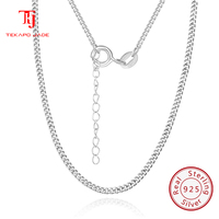 TKJ JEWELS 925 Sterling Silver 1mm Side Chain Necklace for Women Baise Chains Necklace Fashion Party Jewelry CN04