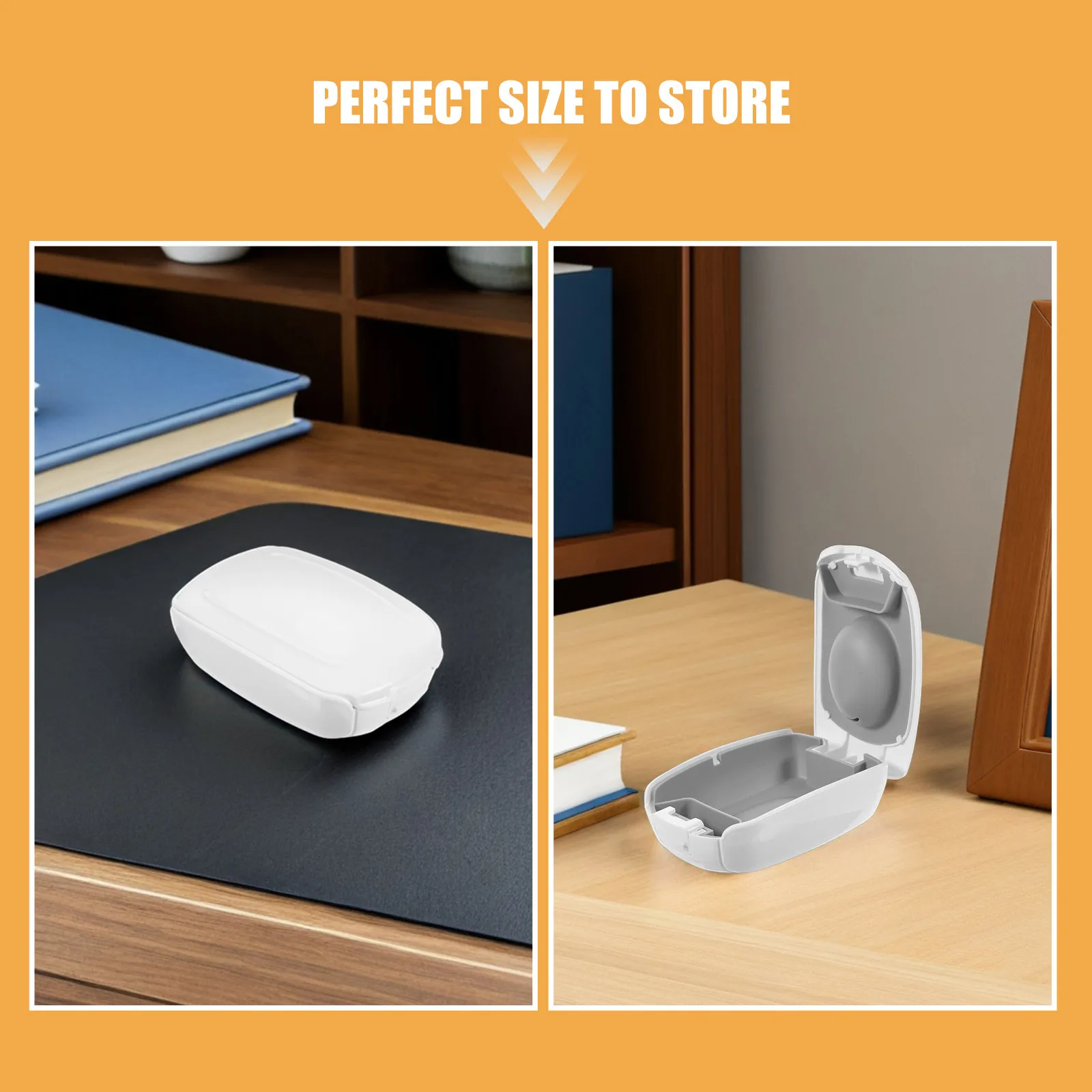 2Pcs Portable Hearing Aid Case Small Hard Protective Storage Box with Shock Absorption Fast Drying Moisture Resistance Universal