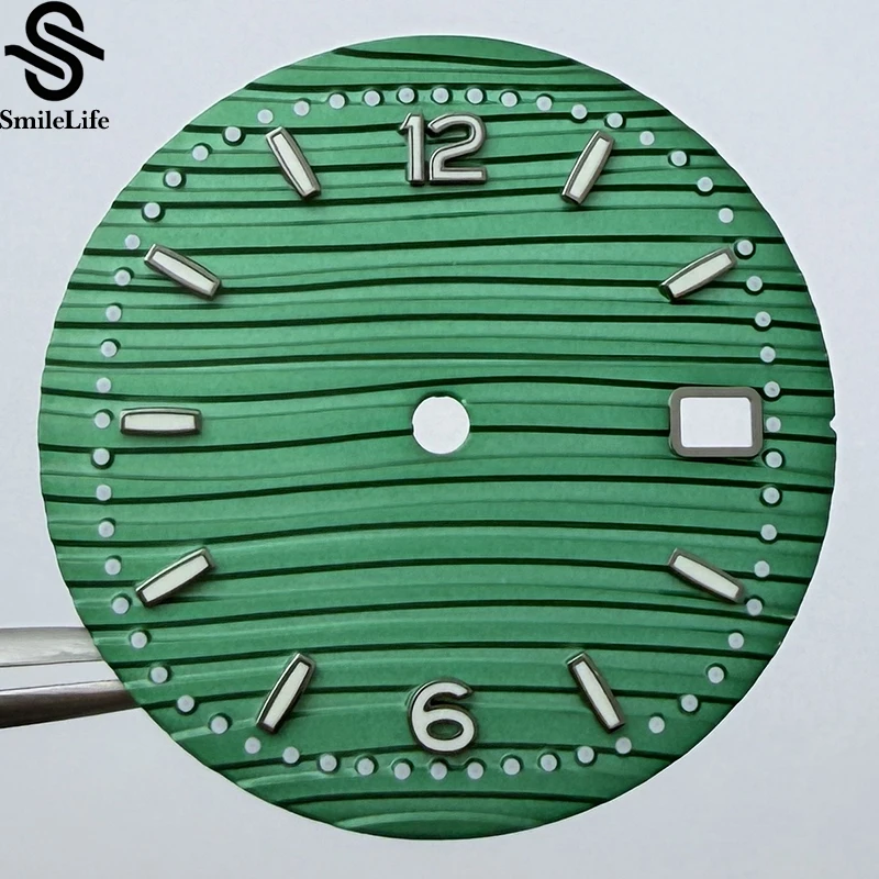 SmileLife Nautilus Watch Dial NH35 Dail Green Luminous 30.5mm Dial Fit NH35/NH36Automatic Movement Nautilus Watch Case