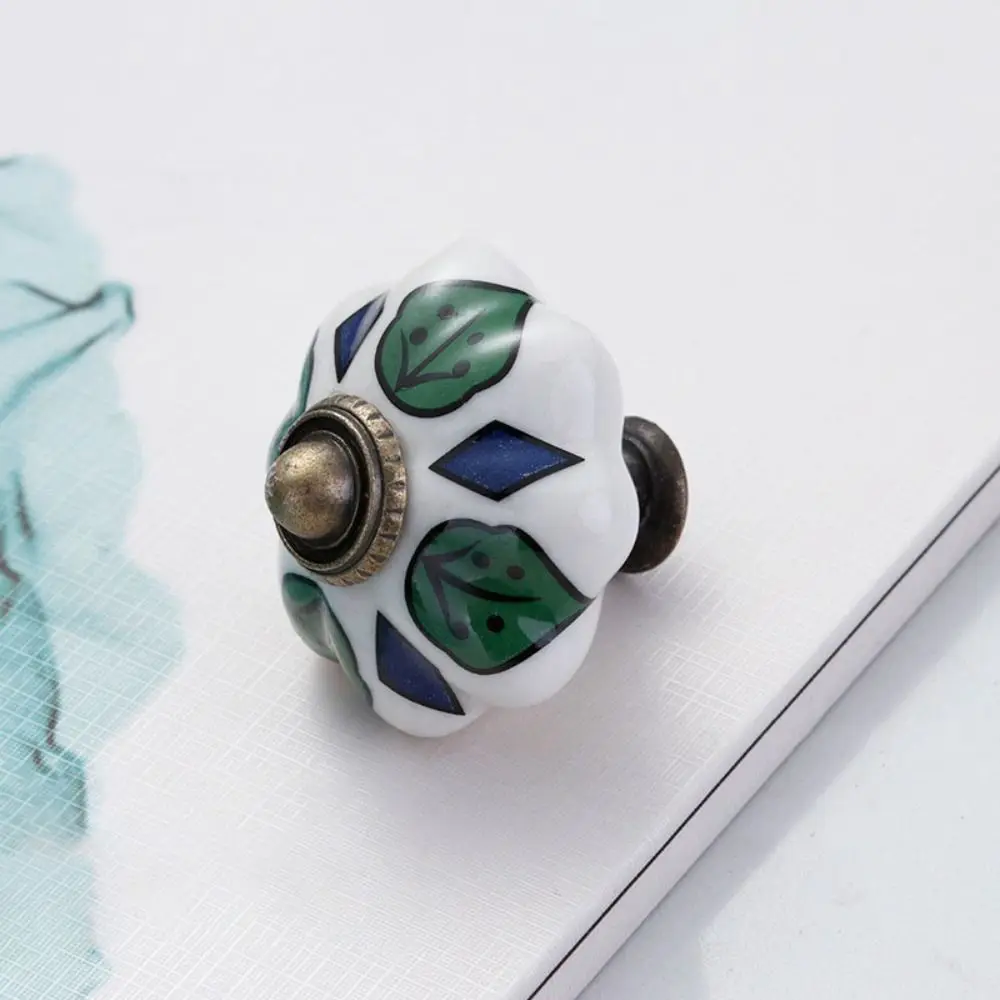 Ceramics and Alloys Pumpkin Handle Single Hole Multiple Colors Vintage Door Handle Fashion Creative Furniture Knob Furniture