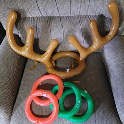 1/3/5set Christmas Game Inflatable Reindeer Antler Hat Ring Toss Kids Gift Reindeer Antler Hat Headband New Year Christmas Decor
