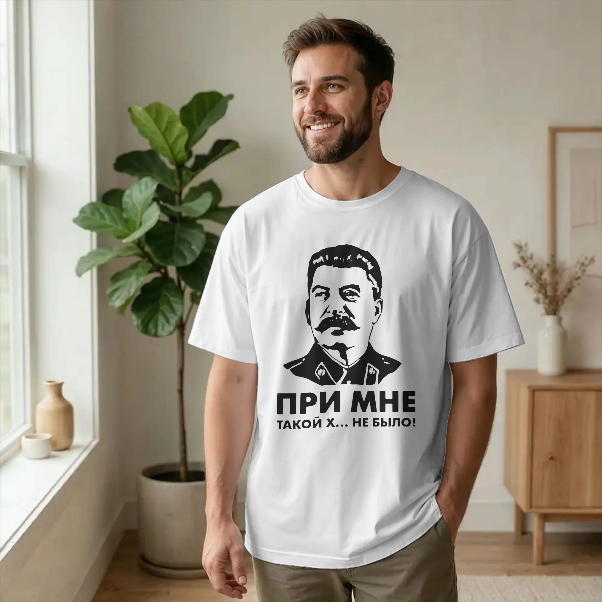 Nothing to Do with Me Stalin T-Shirts Men USSR Leader Fashion Cotton Tee Shirt Crewneck Short Sleeve T Shirt Plus Size Clothes