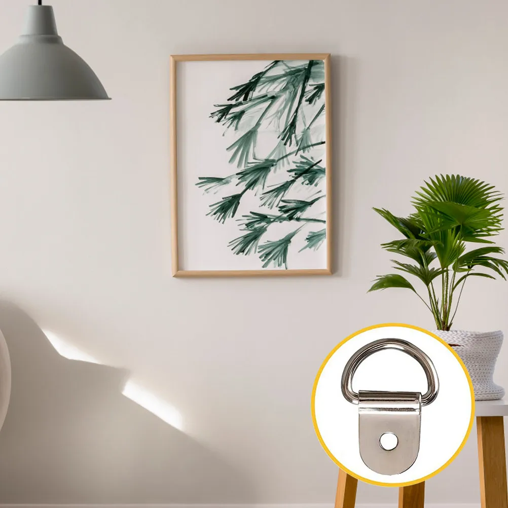 Professional D Ring Picture Hangers Iron Frame Hooks for Hanging Photo Pictures Canvas Artwork Wall Door Drywall Wooden Plaster