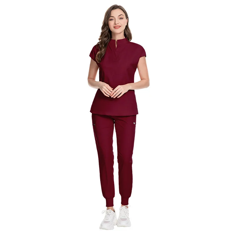 Medizinische Uniform Frauen Scrubs Sets Tops Hose OP-Kittel Krankenschwestern Zubehör Pet Shop Arzt Schönheit Spa Salon Arbeitskleidung Kleidung