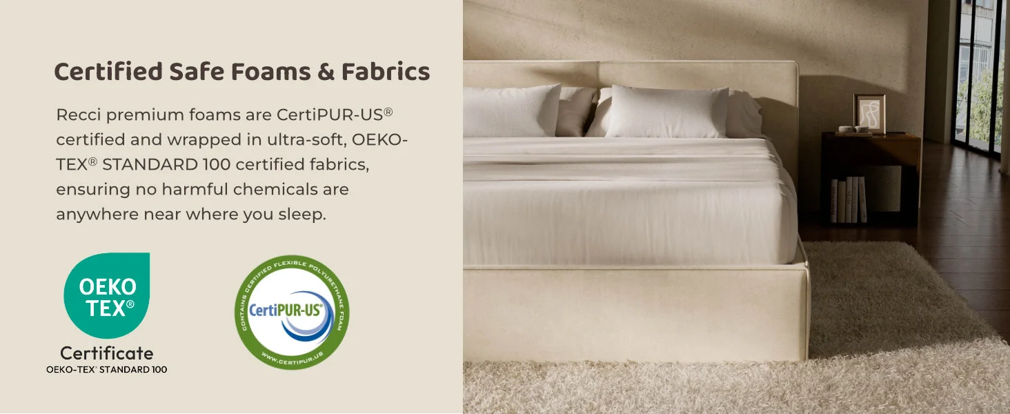 upholstered bed frames with high quality certified safe foams and skin-friendly fabrics