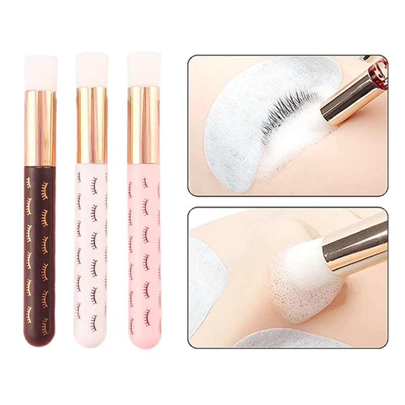 Simple Cleansing Brush Eyelash Print Portable Blackhead Removal White Hair Flat Head Multifunctional Makeup Nose Wash Brush