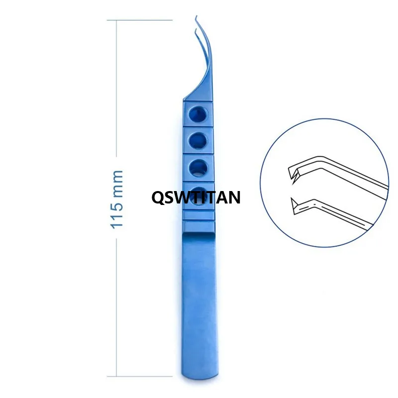 Pinça tálmica de titânio botvin colbri escova de dentes oftálmica instrumento cirúrgico