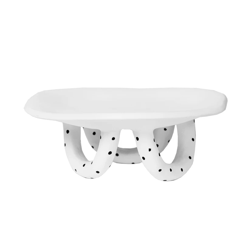 Polka dot fruit plate spotted modern minimalist geometric ornaments model room decoration table light luxury