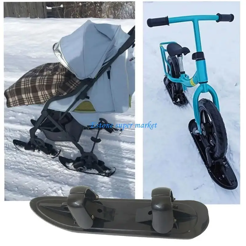 لوح تزلج سهل الانزلاق 090B لعربات الأطفال، استمتع بالتنقل على الثلج، هيكل خفيف الوزن، ميزة التثبيت السريع #3
