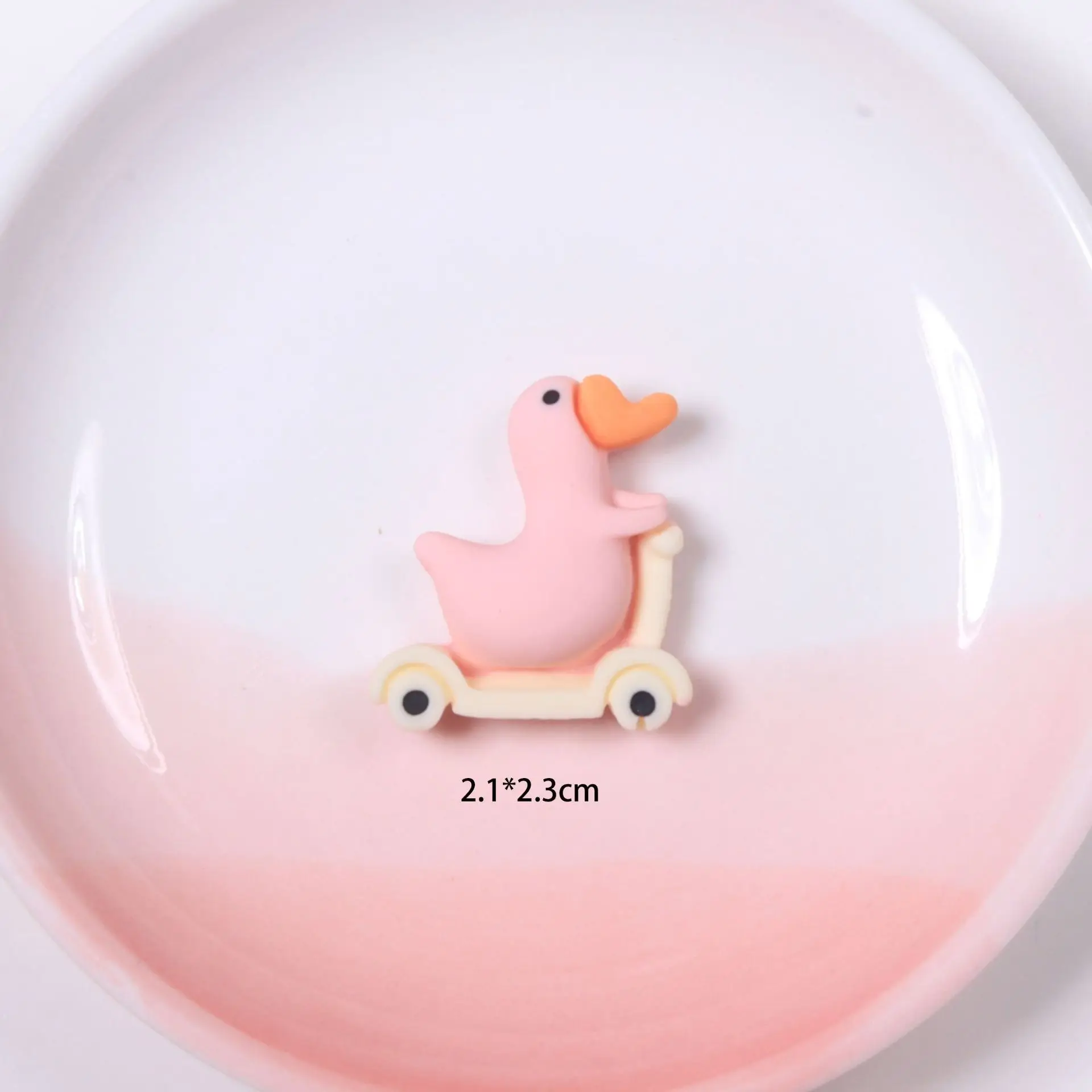 20Pcs Kawaii Pink Duck Resin Flatback Cabochon Scrapbook DIY Accessory Decor Figurine Craft Cartoon Duckling Resins Slime Charms