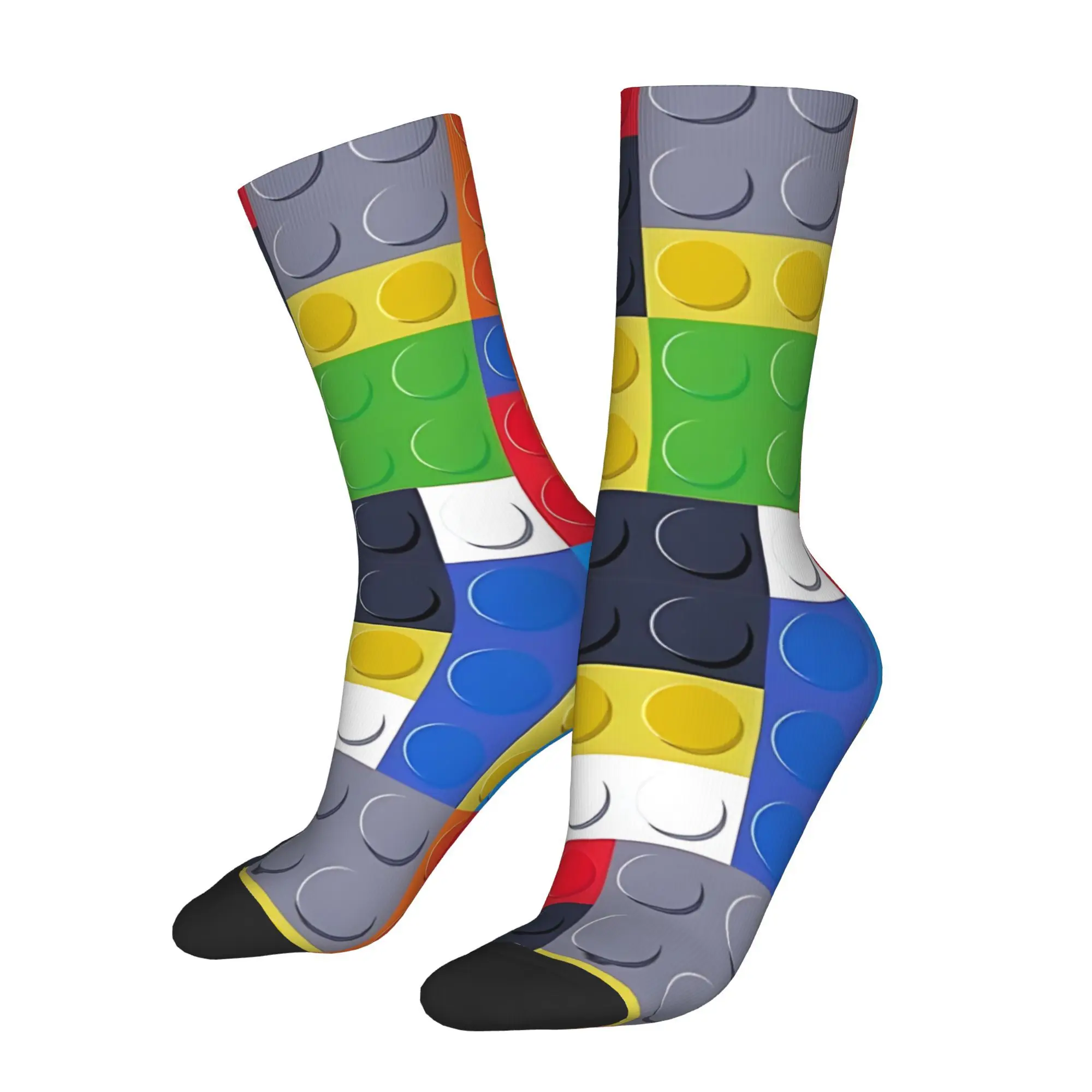 

Носки из строительных блоков, мужские и женские весенние чулки из полиэстера