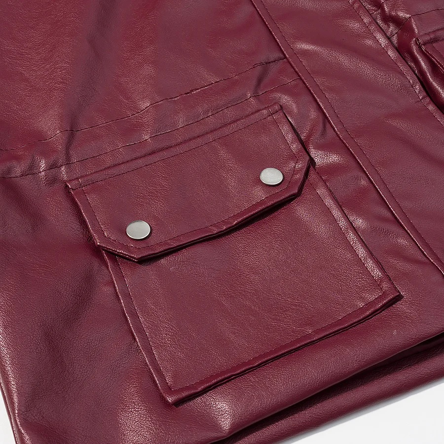 JNLEAOG Jesienna Nowa Kolekcja Damska Wszechstronna Moda Elegancki Design Wysoka Jakość Skórzana Kurtka Odzież Wierzchnia Biznesowy Casual Długi...