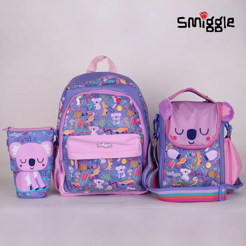 

Оригинальная австралийская школьная сумка Smiggle, Детские канцелярские принадлежности, школьная Ручка, милый фиолетовый рюкзак, сумка для ланча, студенческий подарок