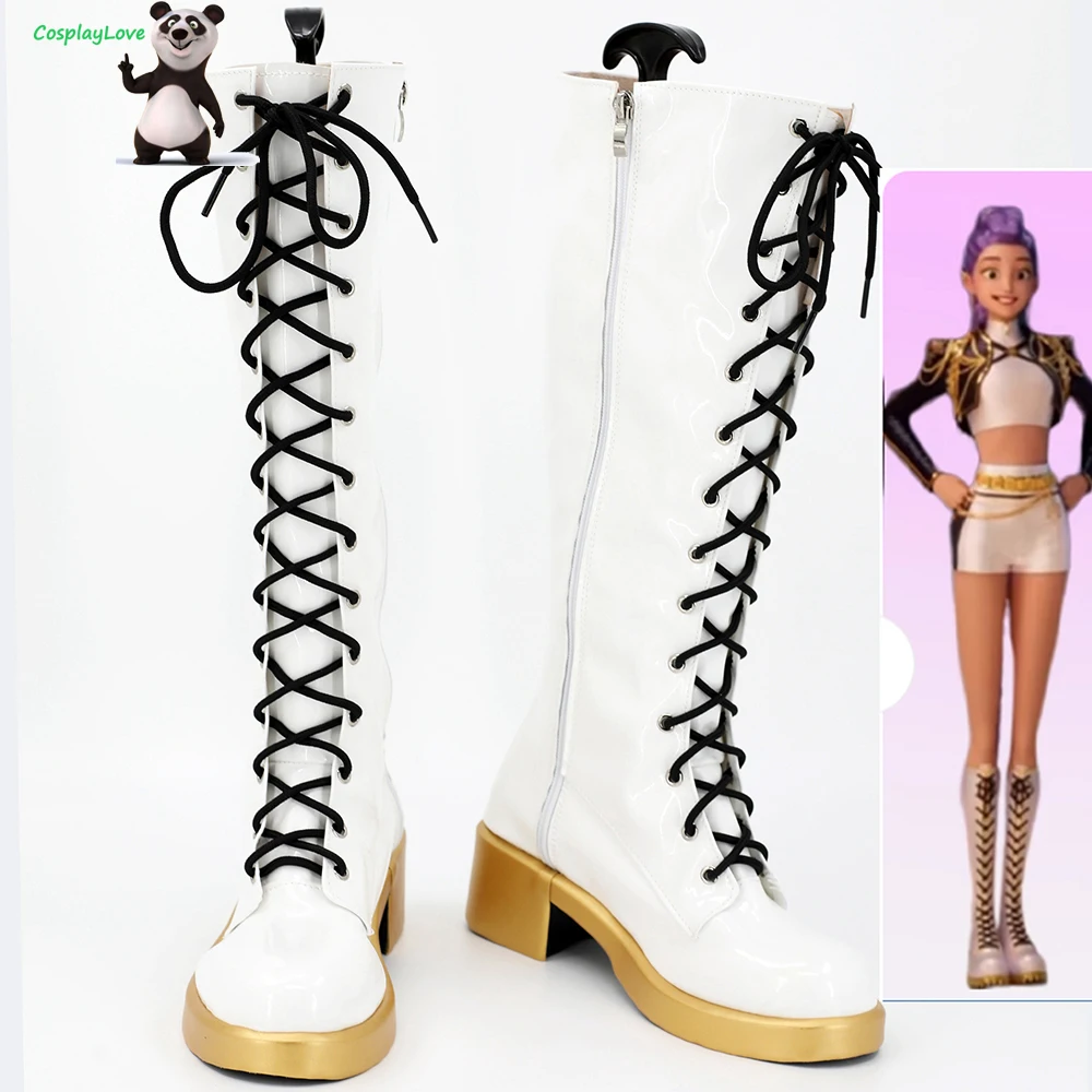 

CosplayLove KPop Demon Hunters Rumi White Coslay Shoes Long Boots Leather Custom Made