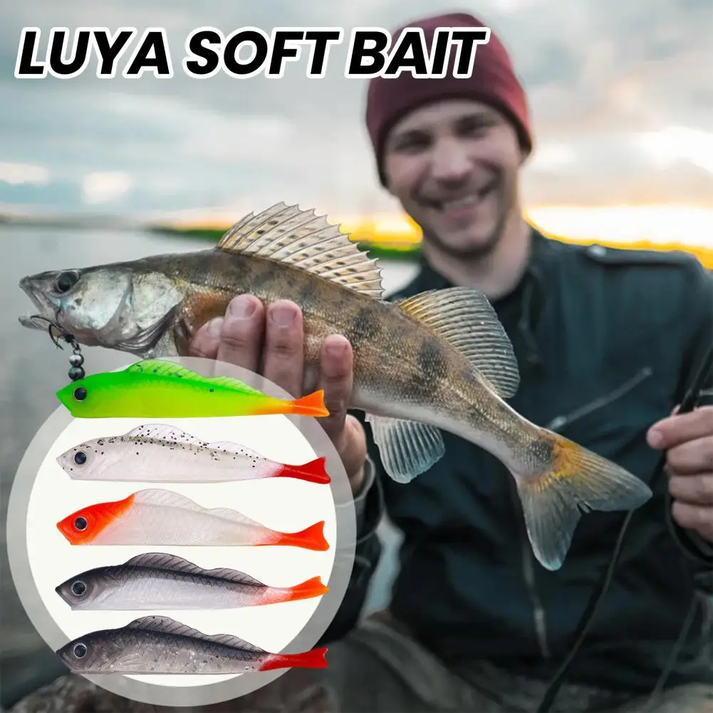 

5Pcs Soft Bait 2.7g/7cm 3D Simulated Fish Eyes Soft Worm Fishing Lure Small Mini Natural Swimming Style Bait