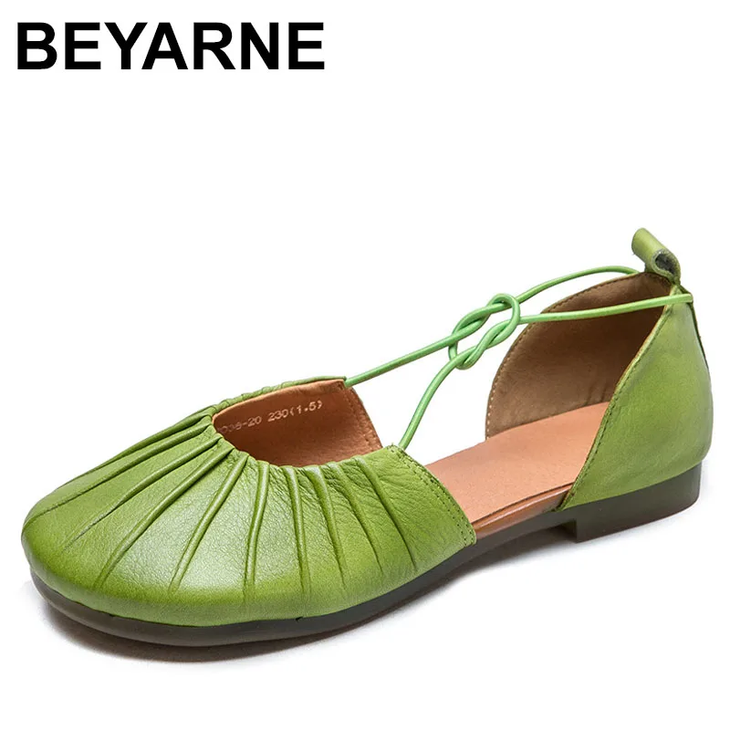 

Top Grade Cowhide Genuine Leather Sandals Women handmade shoes Slip-Ons Slippers Flat Mary Janes Fish Toe Mary Janes