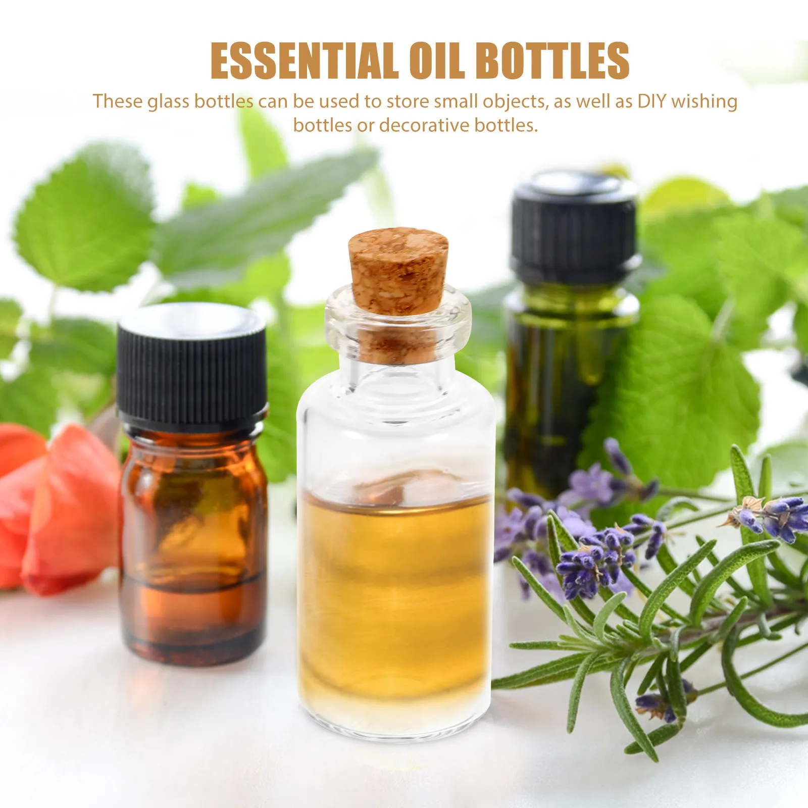24Pcs DIY Wishing Bottles Small Glass Craft Bottles for Bedroom Kitchen Living Decoration Sand Stones Notes Herbs