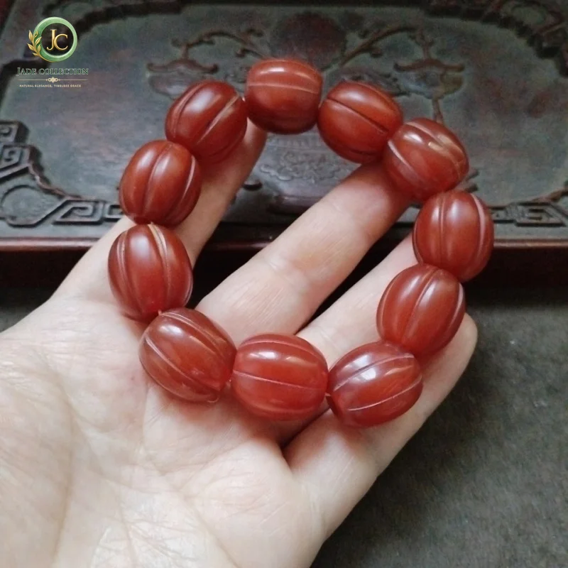 Backflow Old Pulp Melon Bracelet Wax Gourd Beads Agate Men