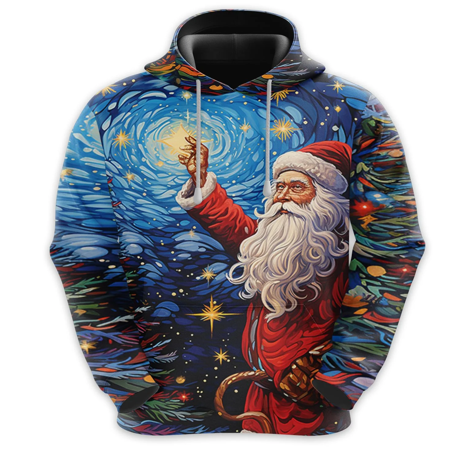 

Fashion New 3D Santa Claus Graphic Print Hoodie Vintage Style Christmas Pullover Autumn Winter Casual Sweatshirt Xmas Funny Tops