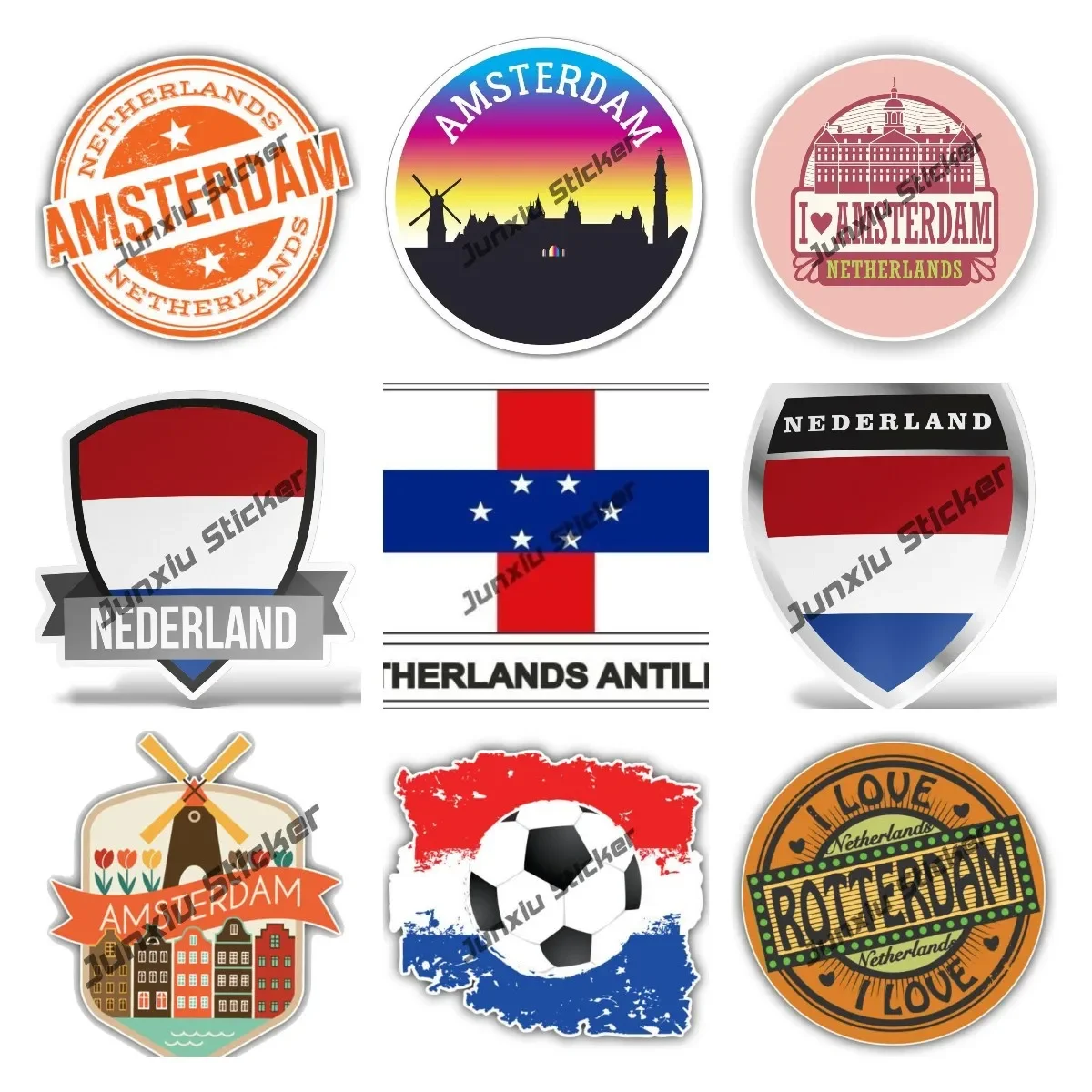 

Amstel Light Amsterdam Holland Beer Drink Car Bumper Sticker Decal Netherlands Flag Shield Crest Rear Windshield Car Accessories