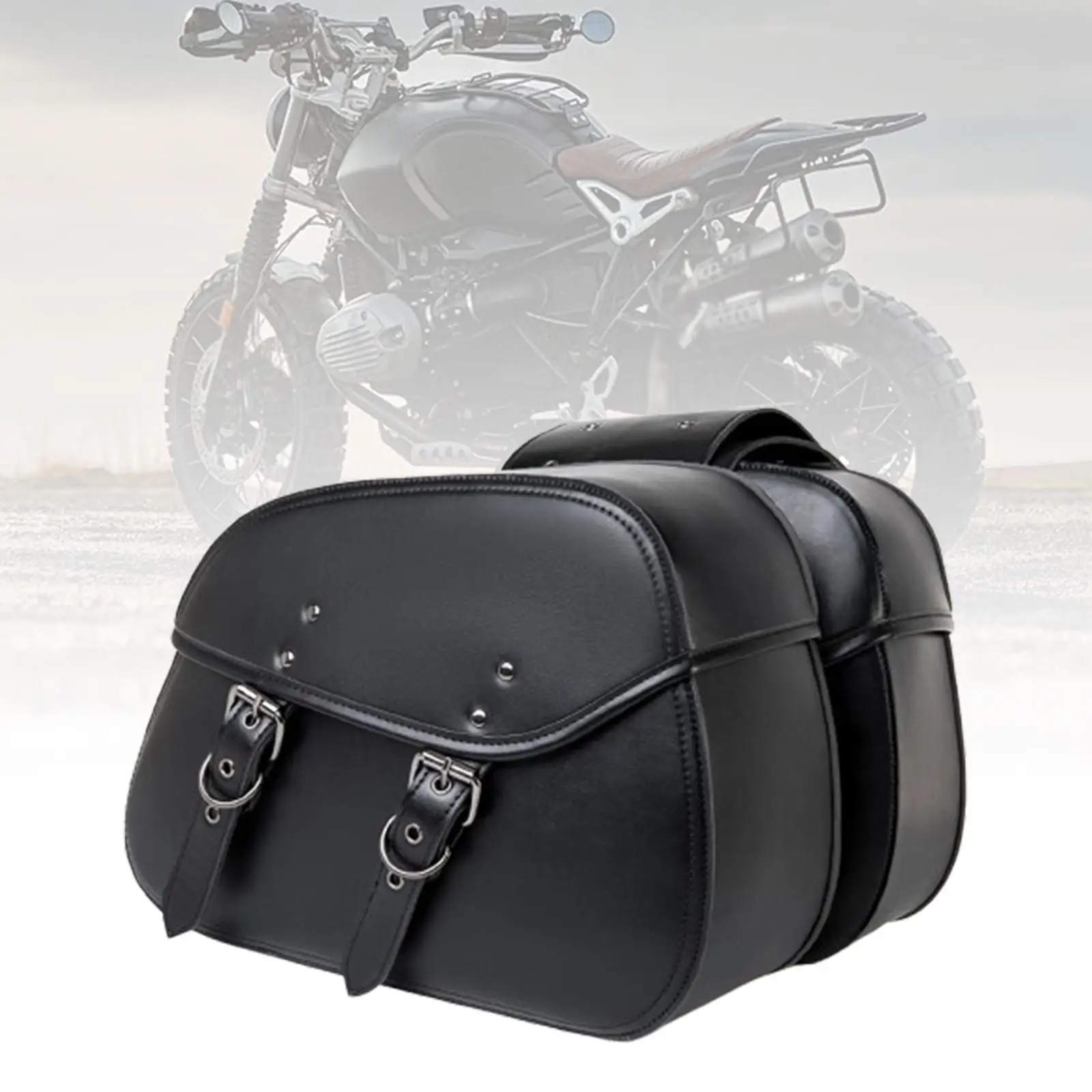 Generic Motorcycle Saddle Bag Waterproof Multifunctional Rear Seat Side Bag