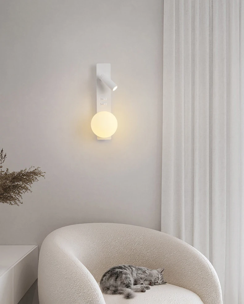 White Acrylic Ball Wall Light G9 Bulb 3000K