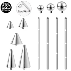 ZS 1 pieza G23 Piercings industriales de titanio Color plata pendiente de barra pendiente de puente largo accesorio de perforación transversal joyería