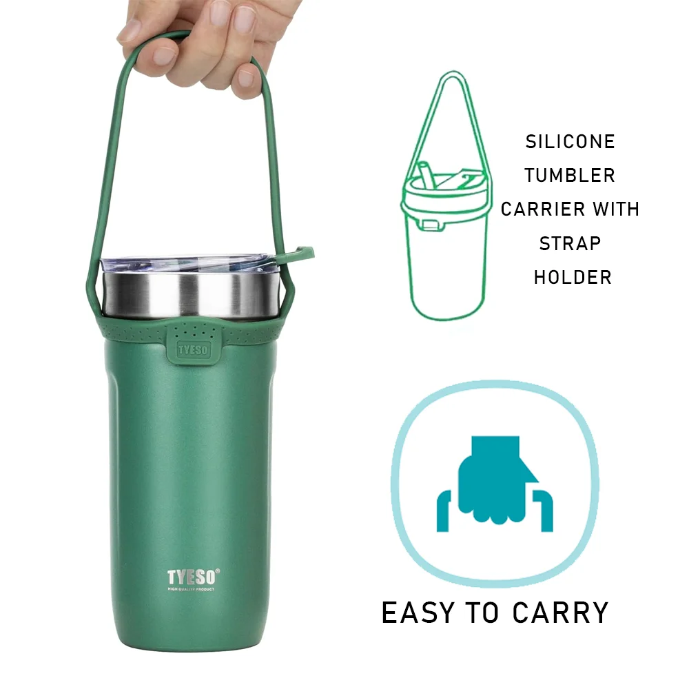 Tyeso Thermos Bottle With Straw Cup Thermal Coffee Mug Stainless Steel Insulated Tumblers With Lid Vacuum Flask Travel Drinkware