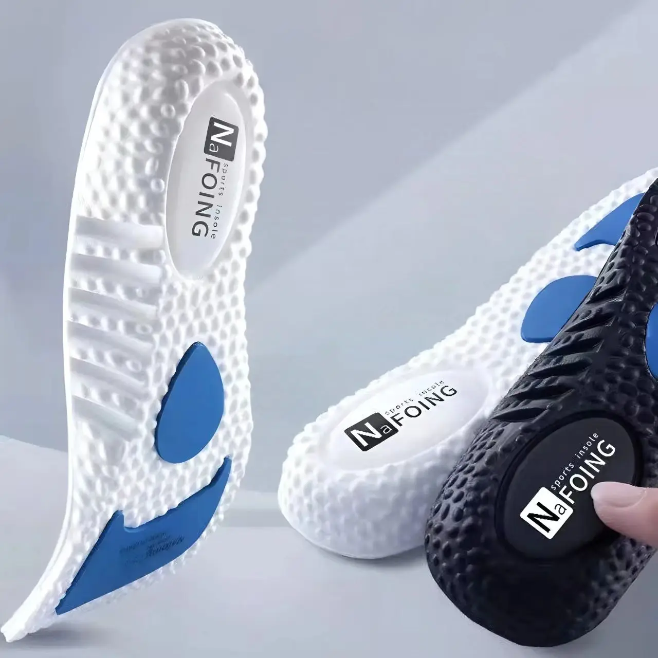 Unisex Stoßdämpfende Sport-Schuheinlage Weiche Schweißabsorbierende Atmungsaktive Polster-Einlegesohle U-förmiges Design Schützt die Ferse