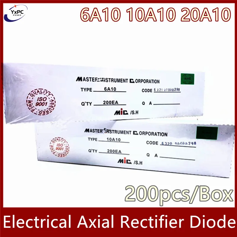200pcs/Box 20A10 10A10 6A10 Rectifier Diode 20A 10A 6A1000V R-6 Electrical Axial Rectifier Diode