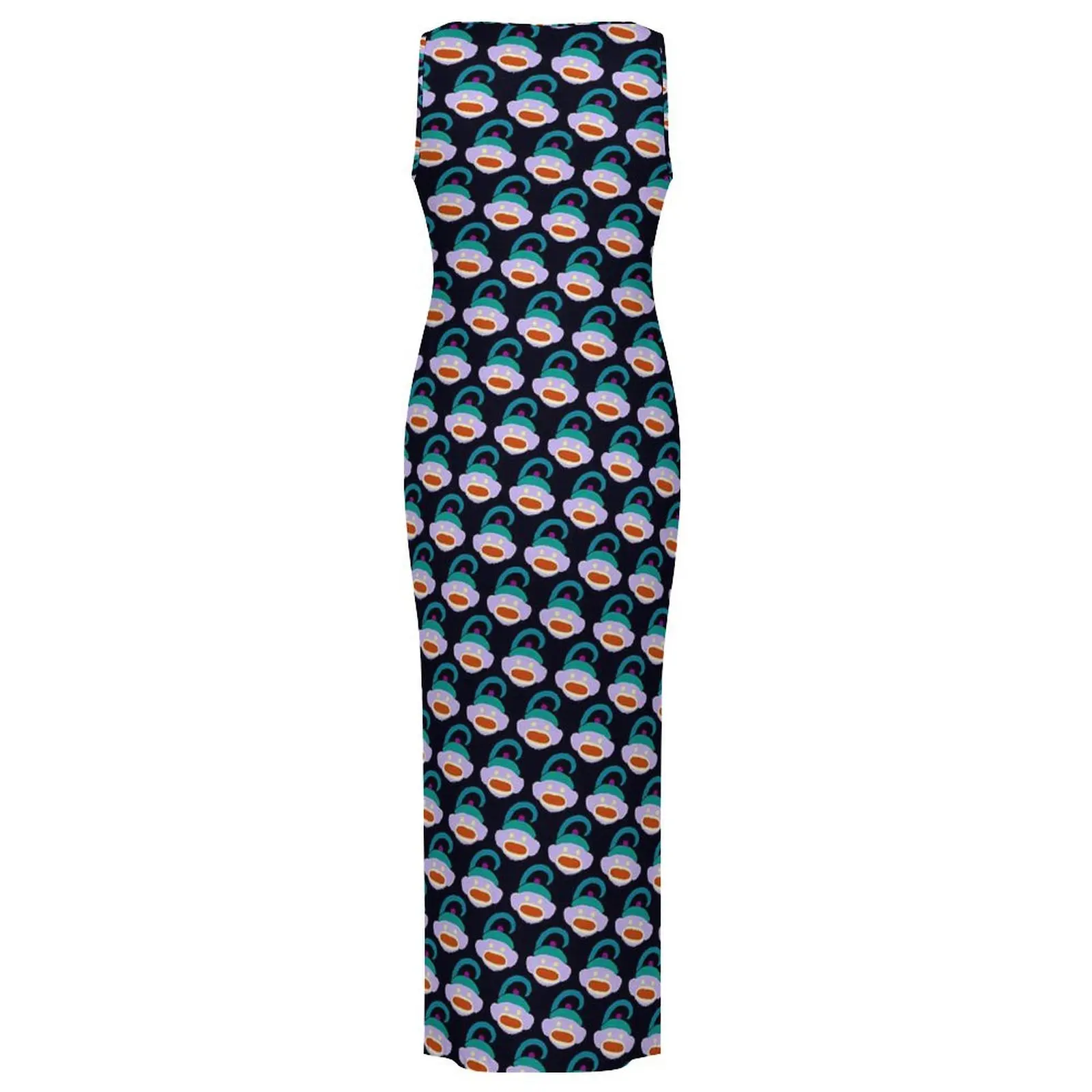 Skarpetka sukienka małpka bez rękawów nadruk z ogonem odzież uliczna sukienki Maxi klub nocny obcisła sukienka damska projekt duży rozmiar Vestido