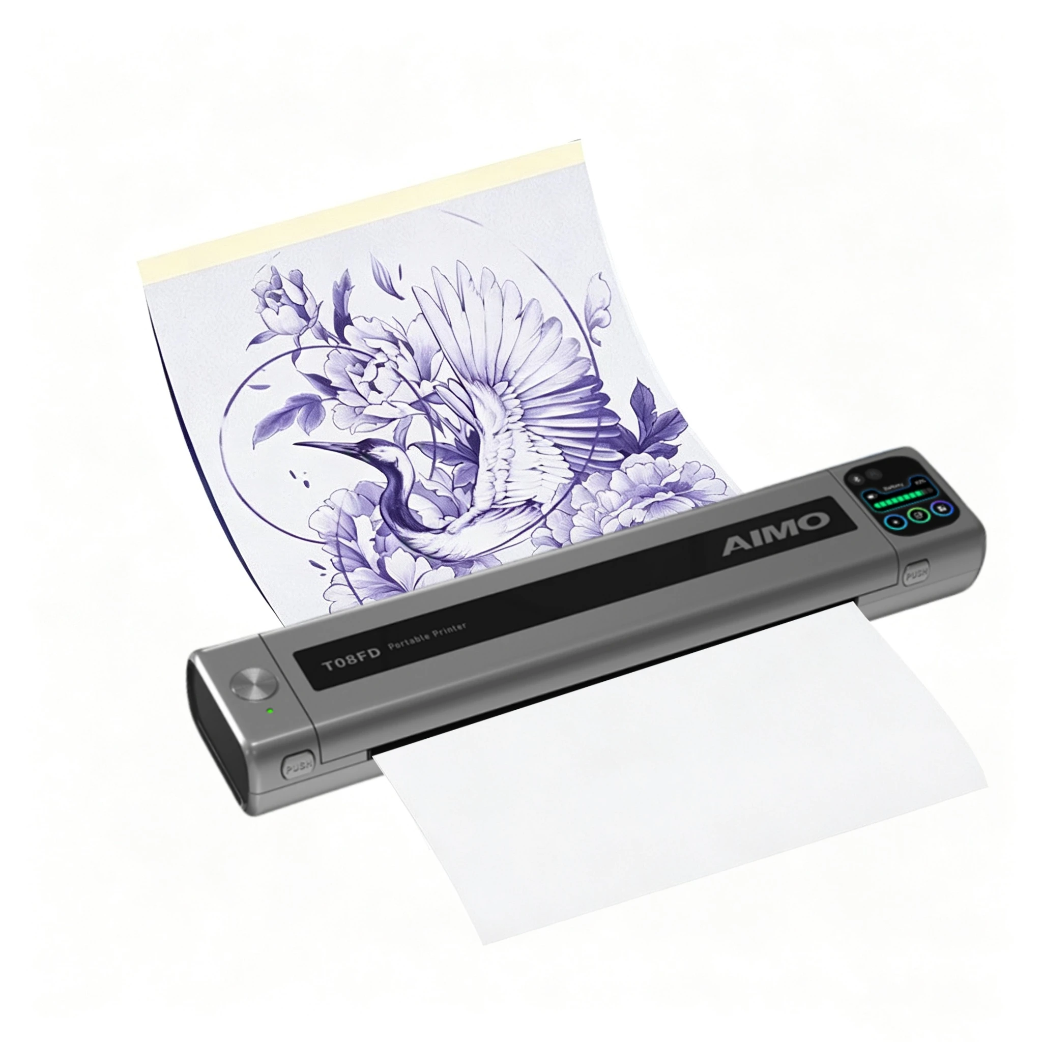 TOP AIMO Wireless Portable Thermal Tattoo Printer Inkless Transfer Machine A4 HD Printer Bluetooth USB Phone & PC For App