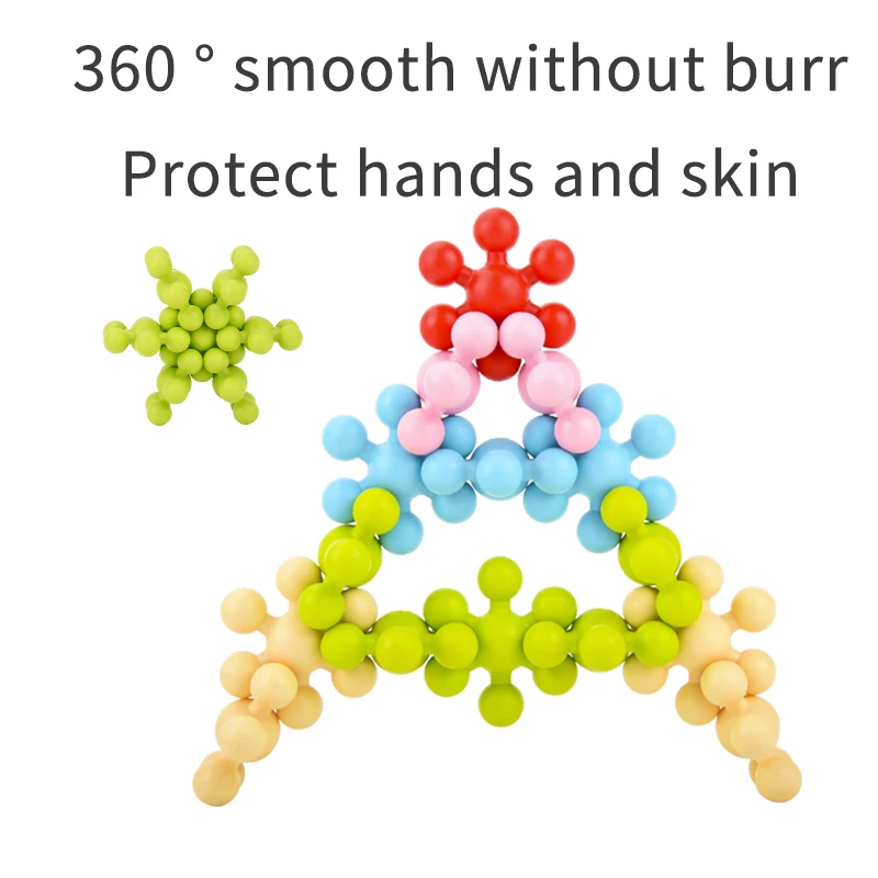 Children's 3D Snowflake Flake Plum Blossom Building Block Rotatable Toy