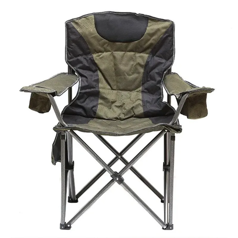 YTYIN Premium Armchair Luxury Picnic Armchair Portable Folding Camping Chairs With Cotton Lining Side Pocket And Cooler Bag